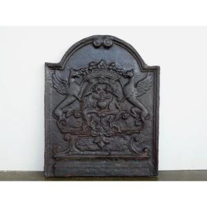 Plaque de cheminée aux armes de la famille Dudon de Boynet  (58x71 cm)