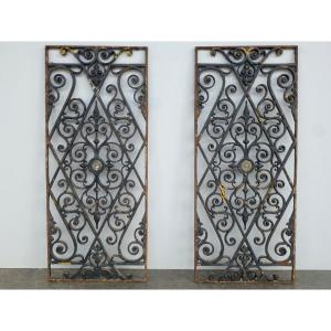 Pair Of Cast Iron Door Grilles From The Napoleon III Period