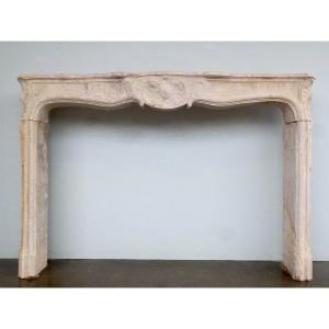 Louis XV Fireplace In Burgundy Marble Stone