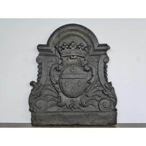 Fireplace Plaque With The Coat Of Arms Of Jean-baptiste Berthier De Bizy (77x88 Cm)