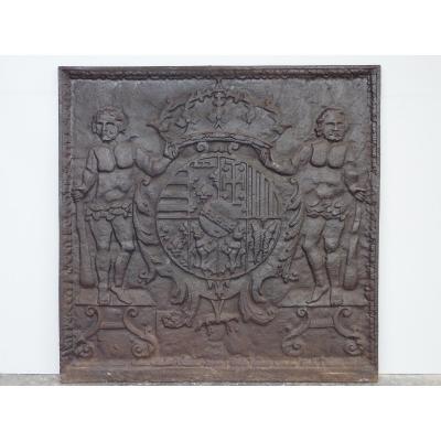 Plaque de cheminée aux armes de la Maison de Lorraine (85 x 85 cm)