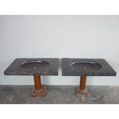 Pair Of Oval Basins Stone Dating From The XIIIth Century