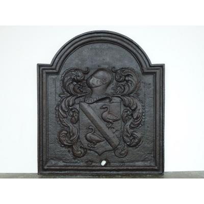 Fireplace Plate With Arms By Willem Tayen (84 X 94 Cm)