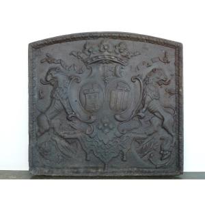 Fireback With The Arms Of François Des Salles And Cl De Ficquelmont (86x80 Cm)