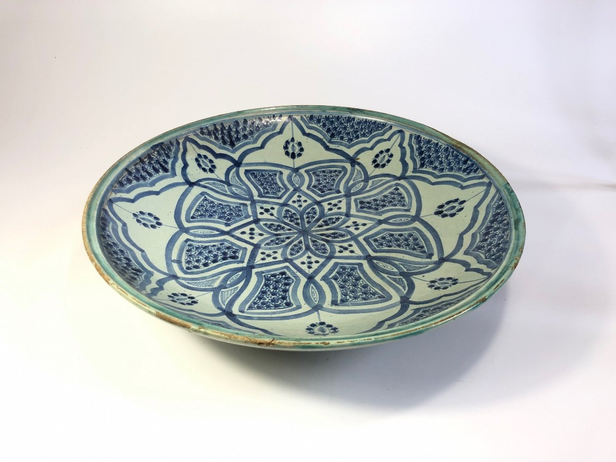 Lamali Large Ceramic Dish Morocco Art Deco Signed 40 Cm-photo-2