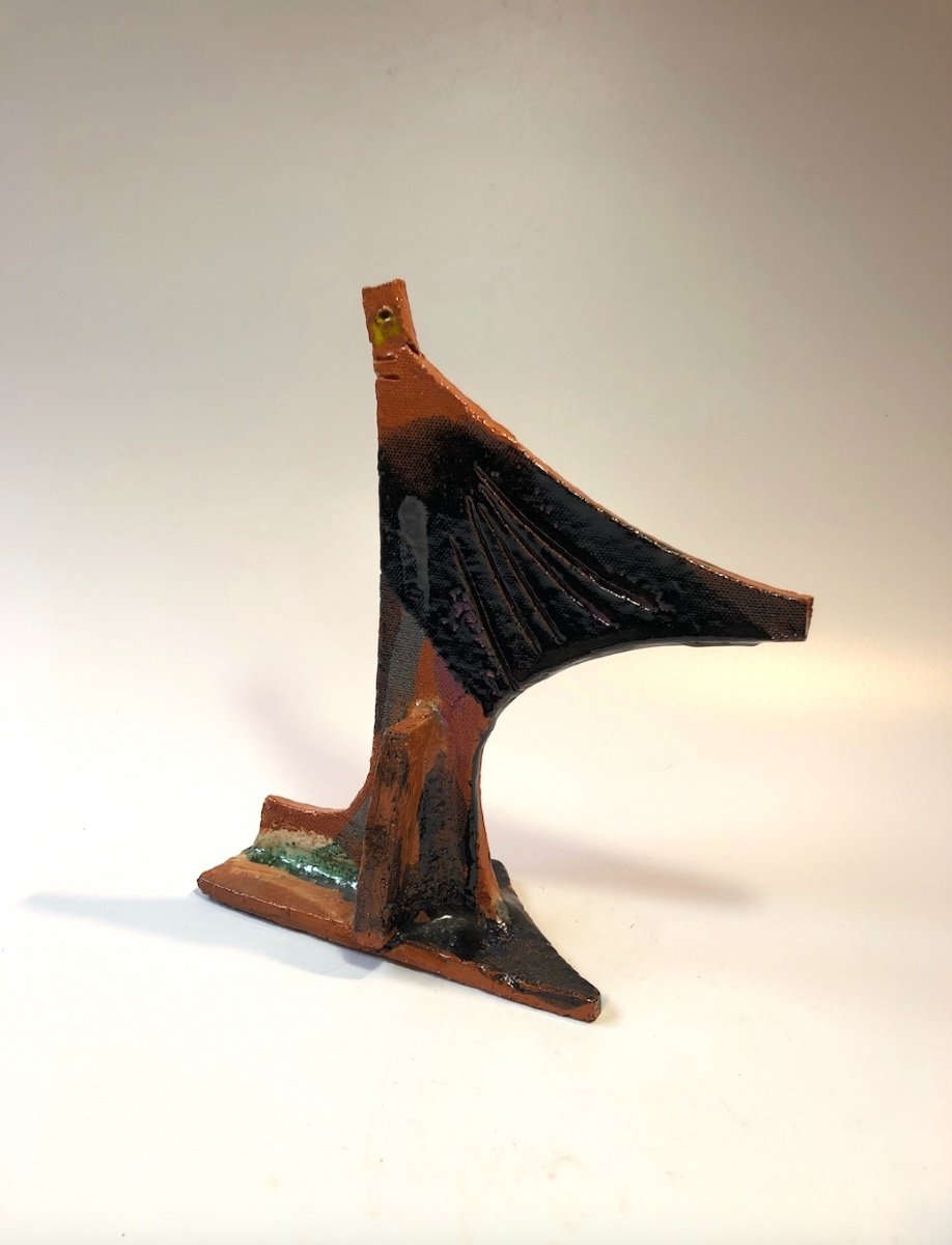 Jean Paul Van Lith Bird Sculpture Ceramic Biot-photo-2