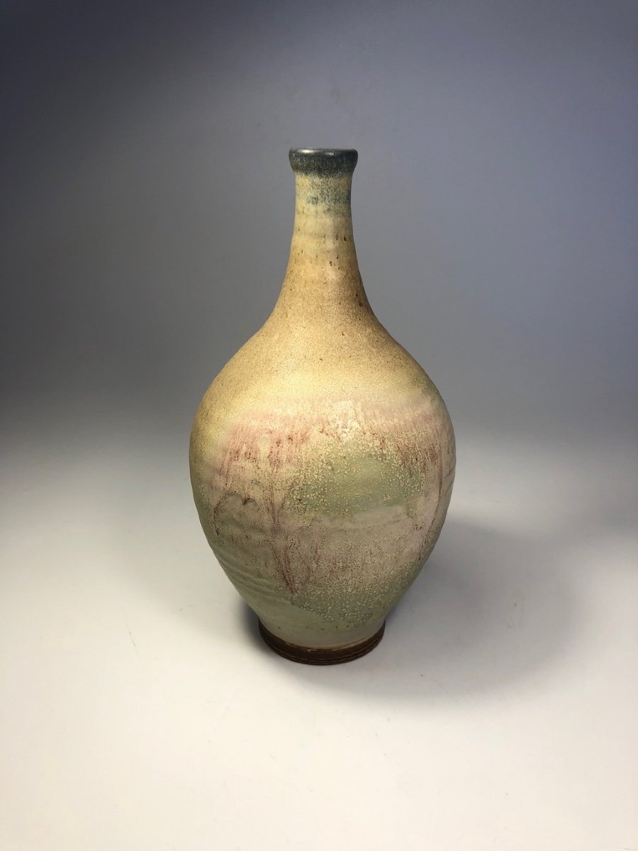 Fernand Lacaf Vase Signé Céramique 1950 25 Cm