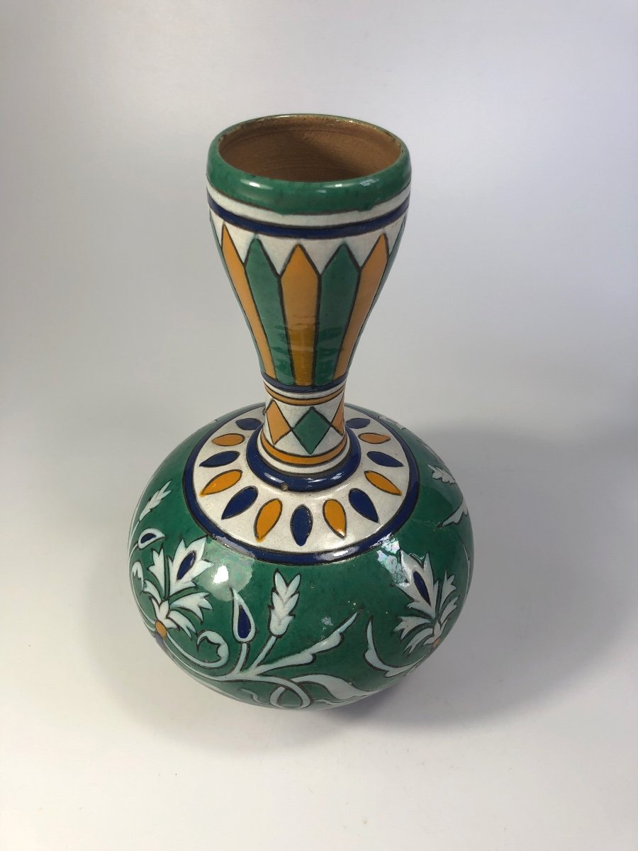 Louis Tissier Nabeul Grand Vase Art Nouveau Sign&eacute; Tunisie C&eacute;ramique-photo-3