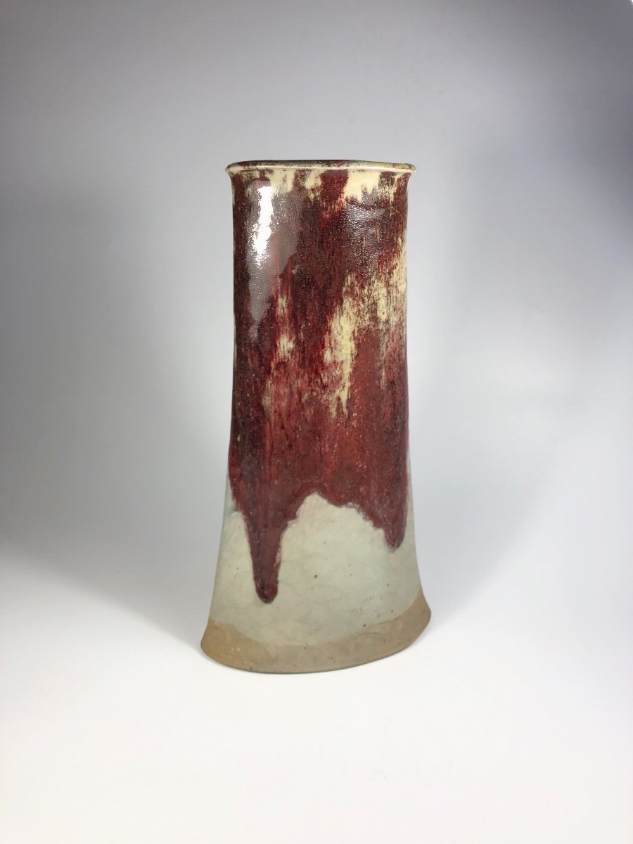 Aisaku Suzuki Large Vase Signed Stoneware Circa 1975 Ceramic