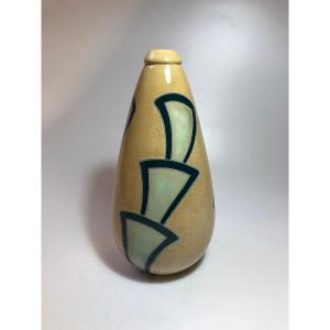 Louis Marcellin Chantrier Alias Cram Large Art Deco Vase Signed - Student Of Emile Diffloth