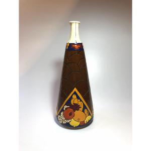 Génia d'Azarieff Large Art Deco Vase émaux Cloisonnés Marseille