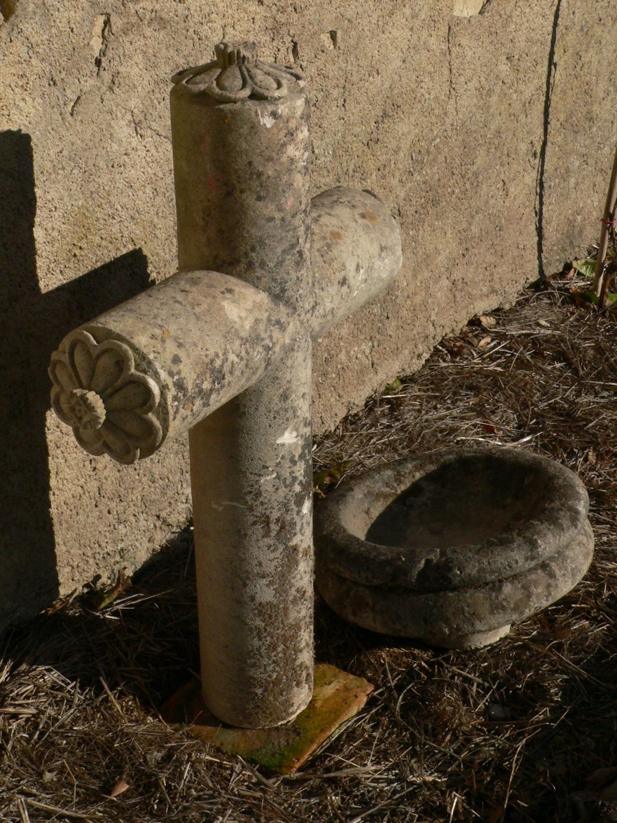 18th Louis XVI Carved Stone Cross Element Chapel / Calvary