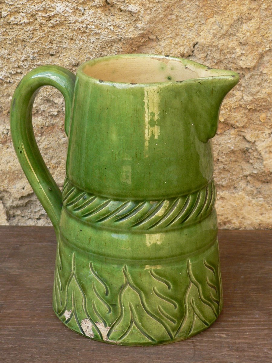 Pottery Pitcher Glazed Terracotta From Maine XVIII-photo-3