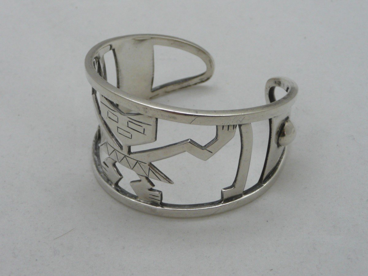  important bracelet de l'artiste Graziella LAFFI en argent massif circa 1970-photo-2