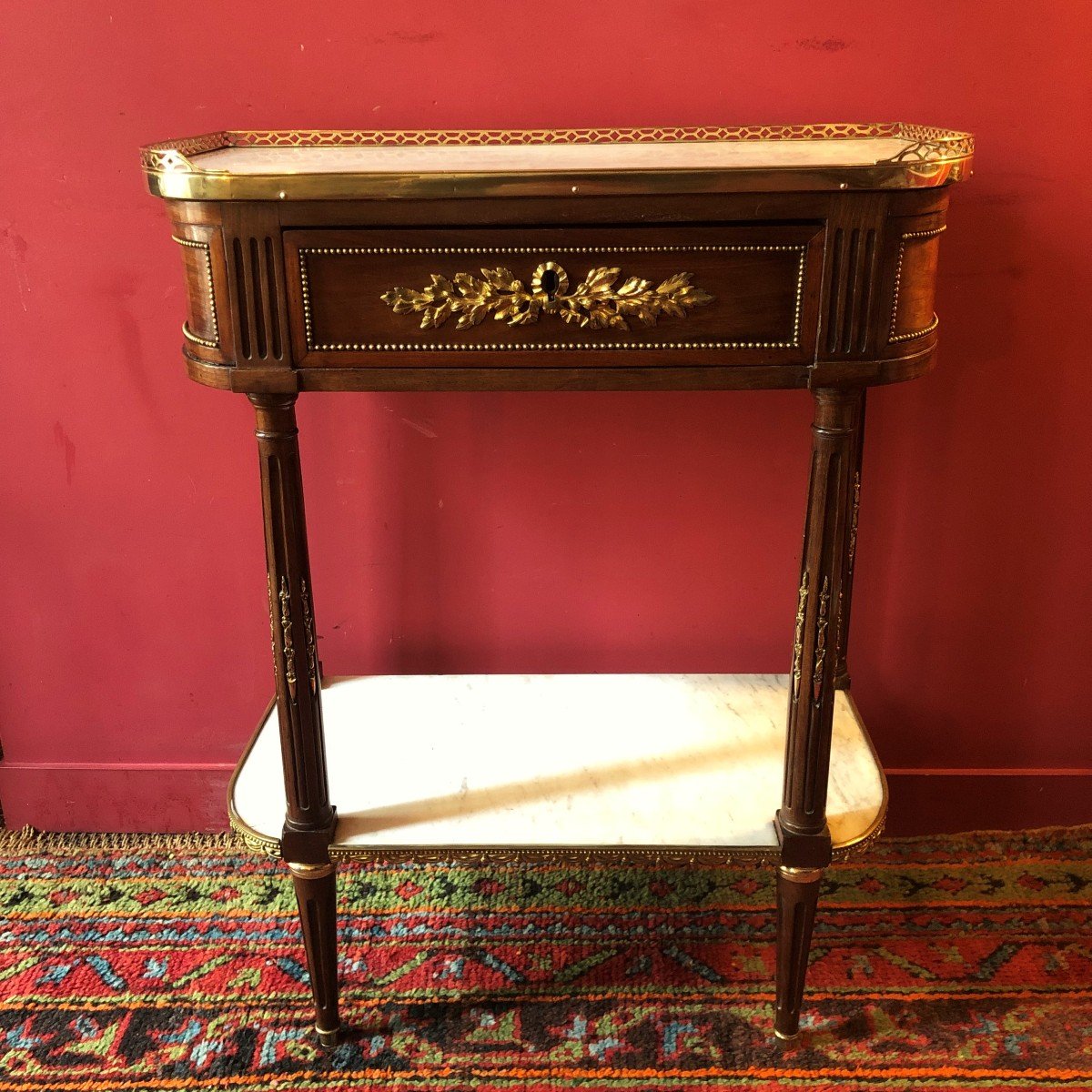 Stamped Pafrat And Yon, Mahogany Console, Louis XVI Period-photo-2