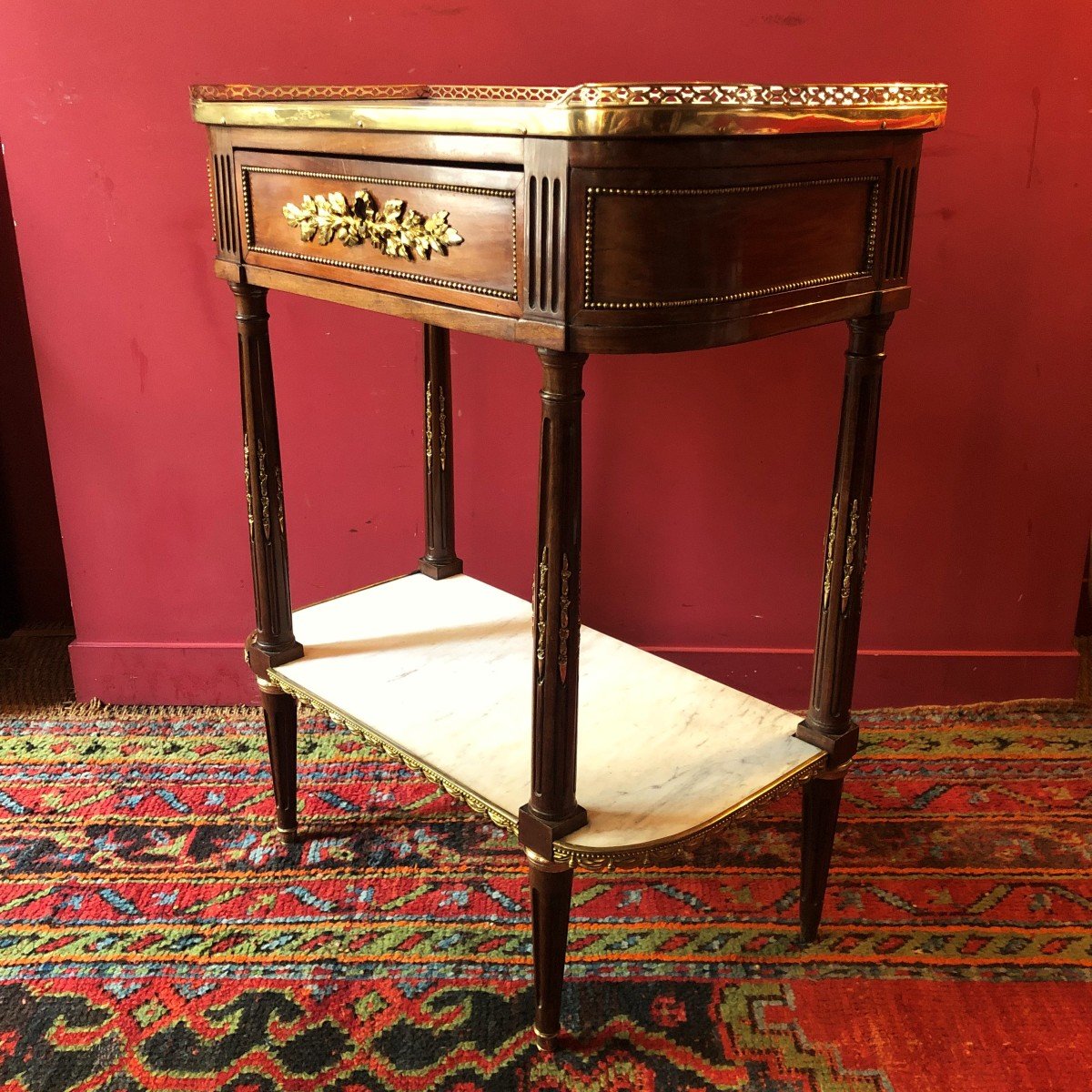 Stamped Pafrat And Yon, Mahogany Console, Louis XVI Period-photo-3