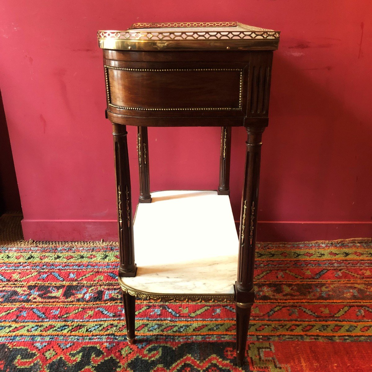 Stamped Pafrat And Yon, Mahogany Console, Louis XVI Period-photo-4