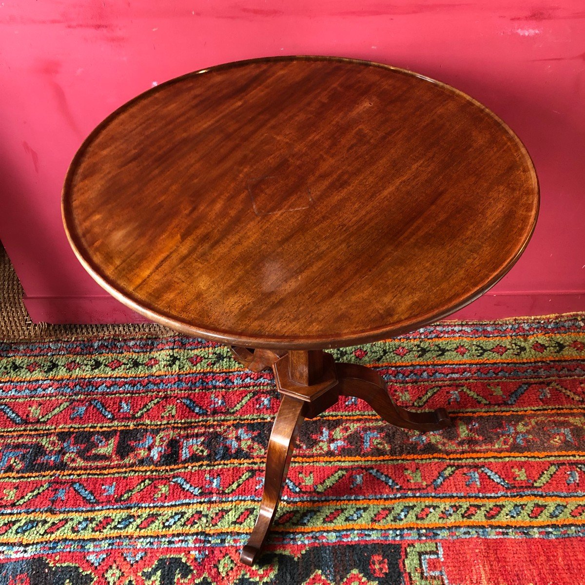 Mahogany Pedestal Table, Stamped, Louis XVI Period-photo-3