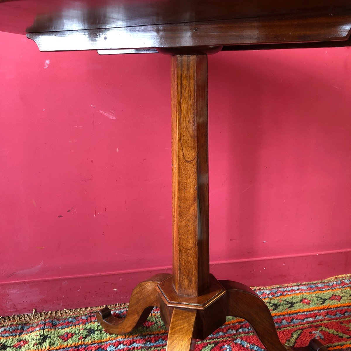 Mahogany Pedestal Table, Stamped, Louis XVI Period-photo-4