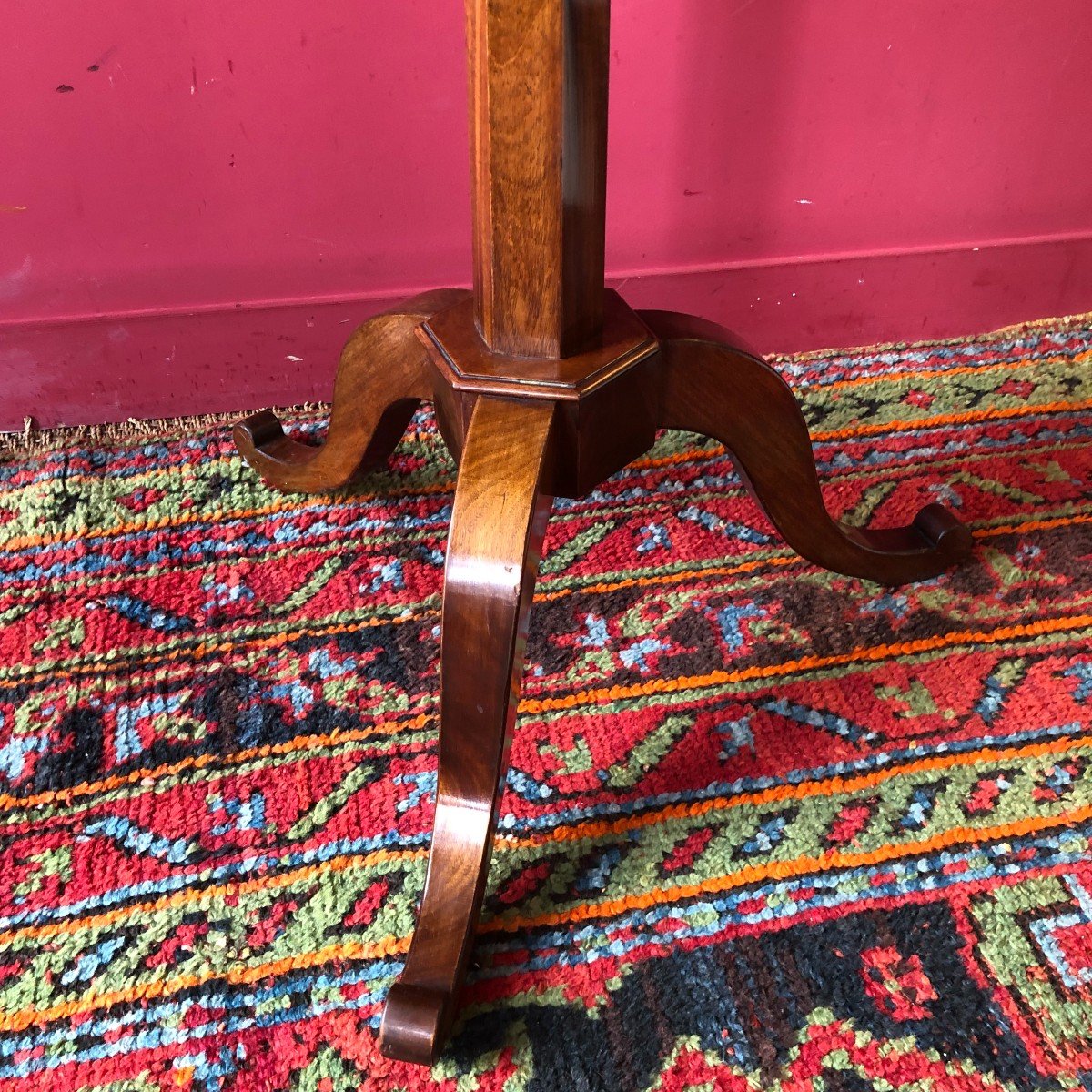 Mahogany Pedestal Table, Stamped, Louis XVI Period-photo-1