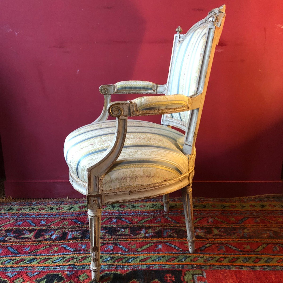 Pair Of Armchairs With Ribbon Bows, Louis XVI Period-photo-3