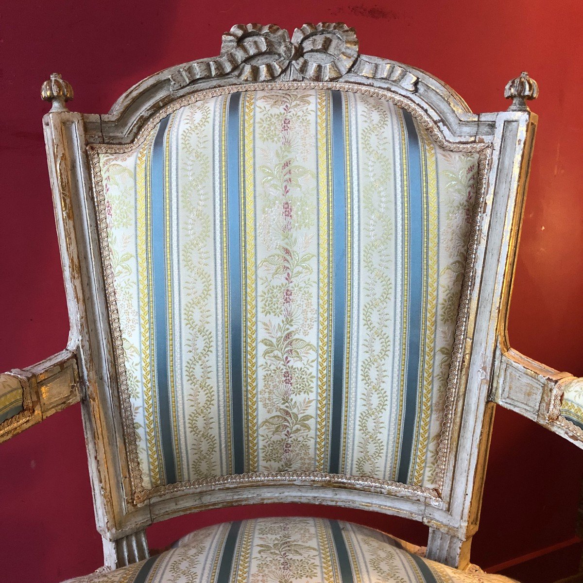 Pair Of Armchairs With Ribbon Bows, Louis XVI Period-photo-1