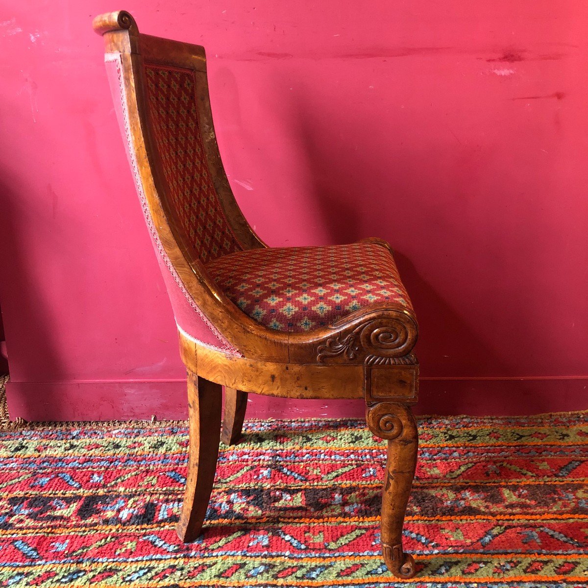 Rare Pair Of Amboyna Burl Chairs, Circa 1820-photo-1