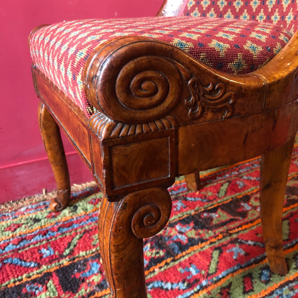 Rare Pair Of Amboyna Burl Chairs, Circa 1820-photo-5