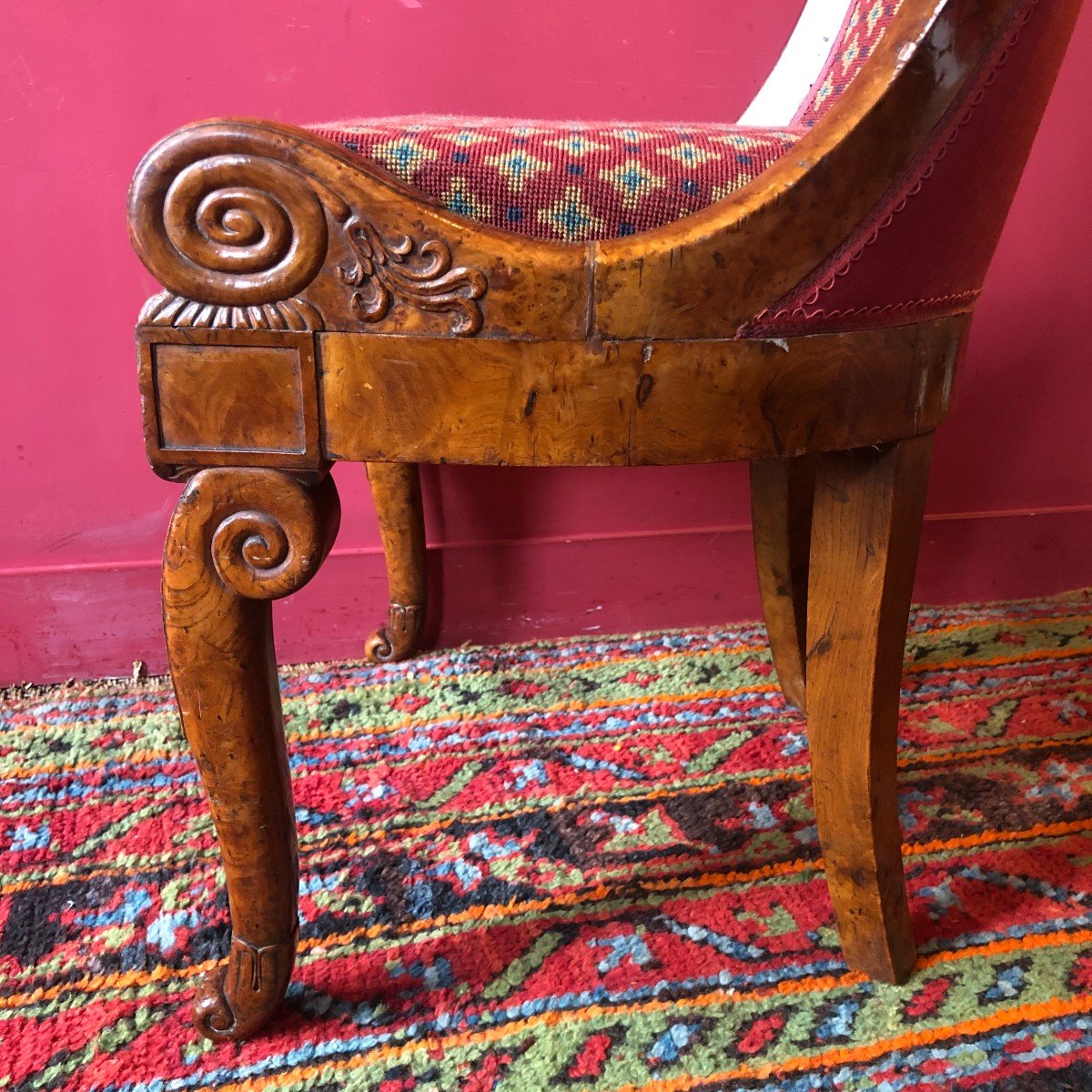 Rare Pair Of Amboyna Burl Chairs, Circa 1820-photo-7