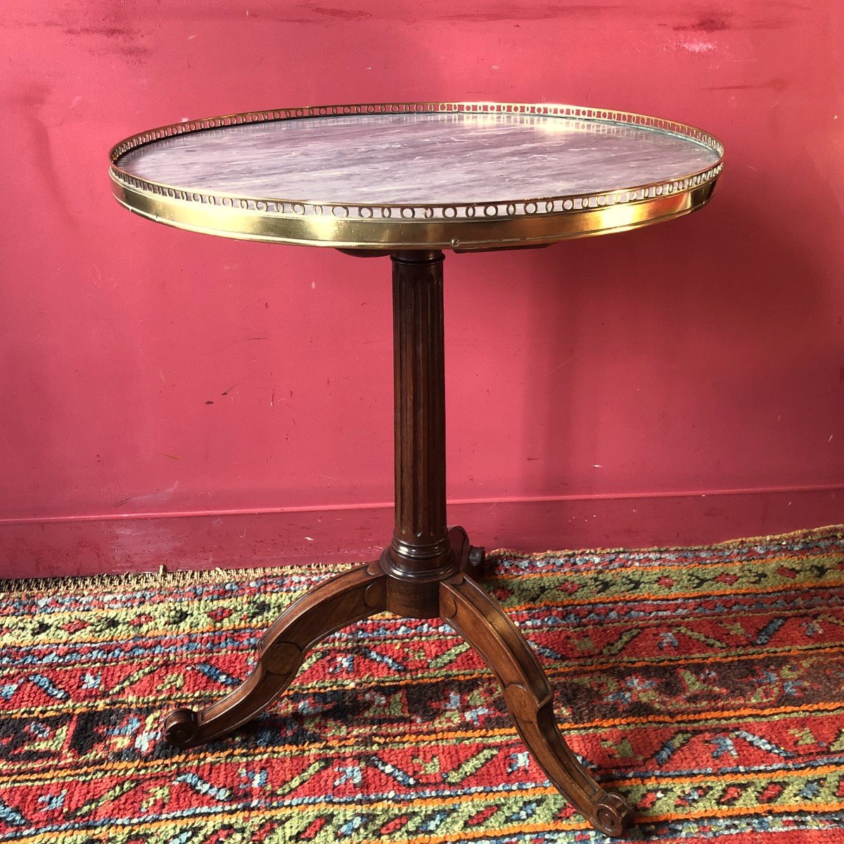 Mahogany Pedestal Table, Louis XVI Period-photo-2