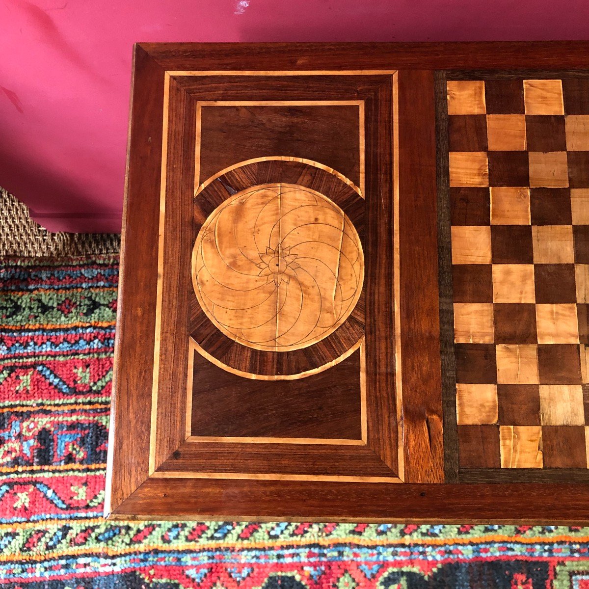 Marquetry Games Table, Transition Period-photo-4