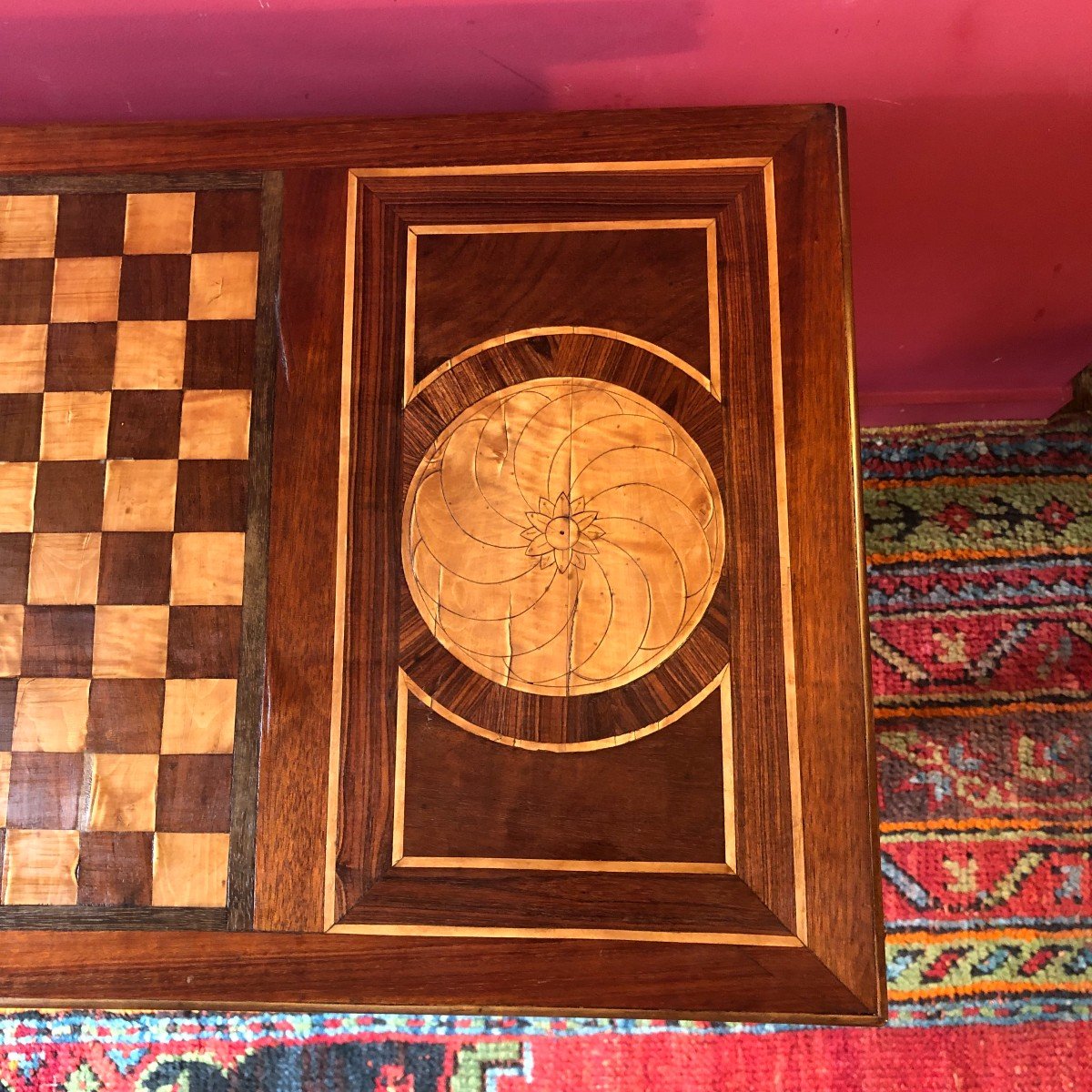 Marquetry Games Table, Transition Period-photo-2