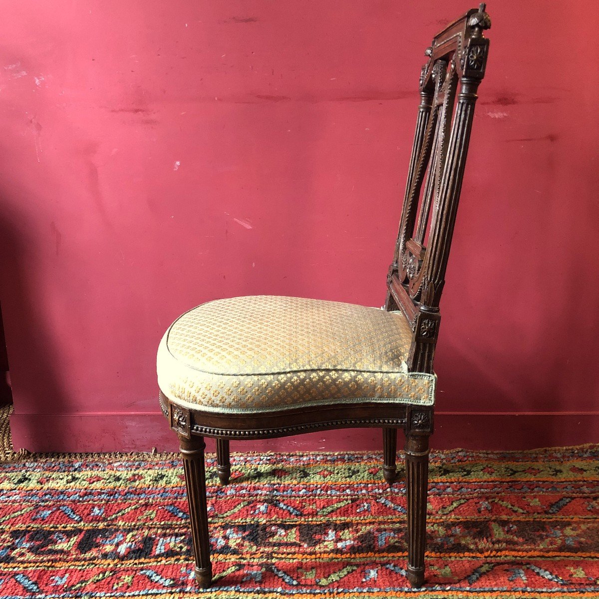 Pair Of Lyre Chairs, Stamped Leroux-photo-4