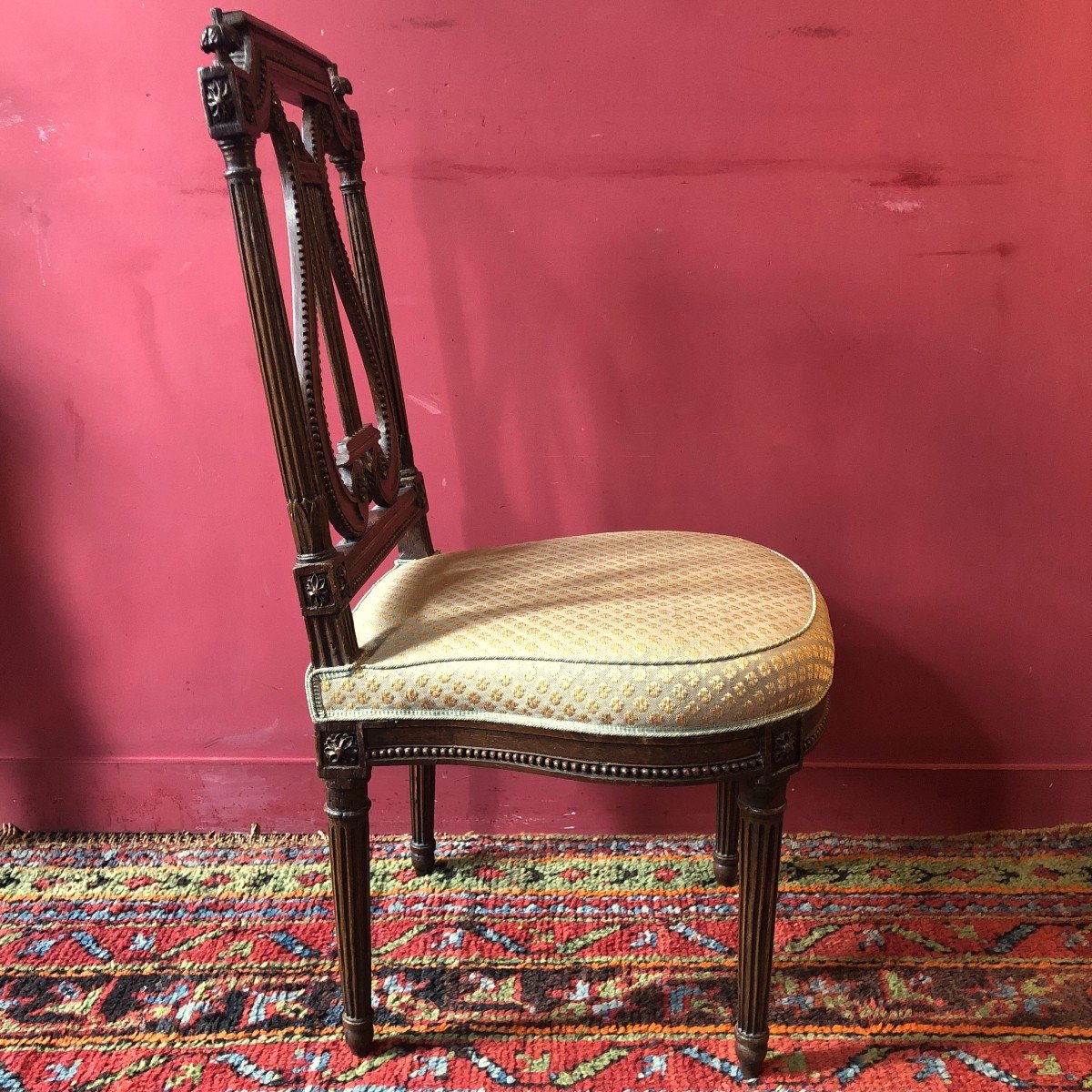 Pair Of Lyre Chairs, Stamped Leroux-photo-1