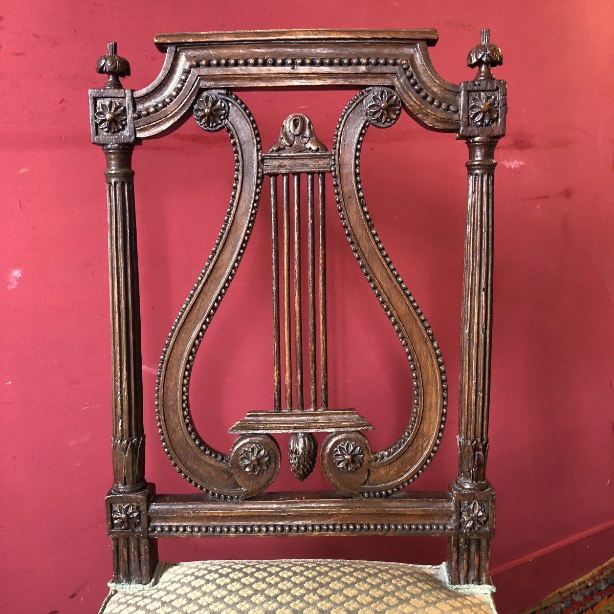 Pair Of Lyre Chairs, Stamped Leroux-photo-3