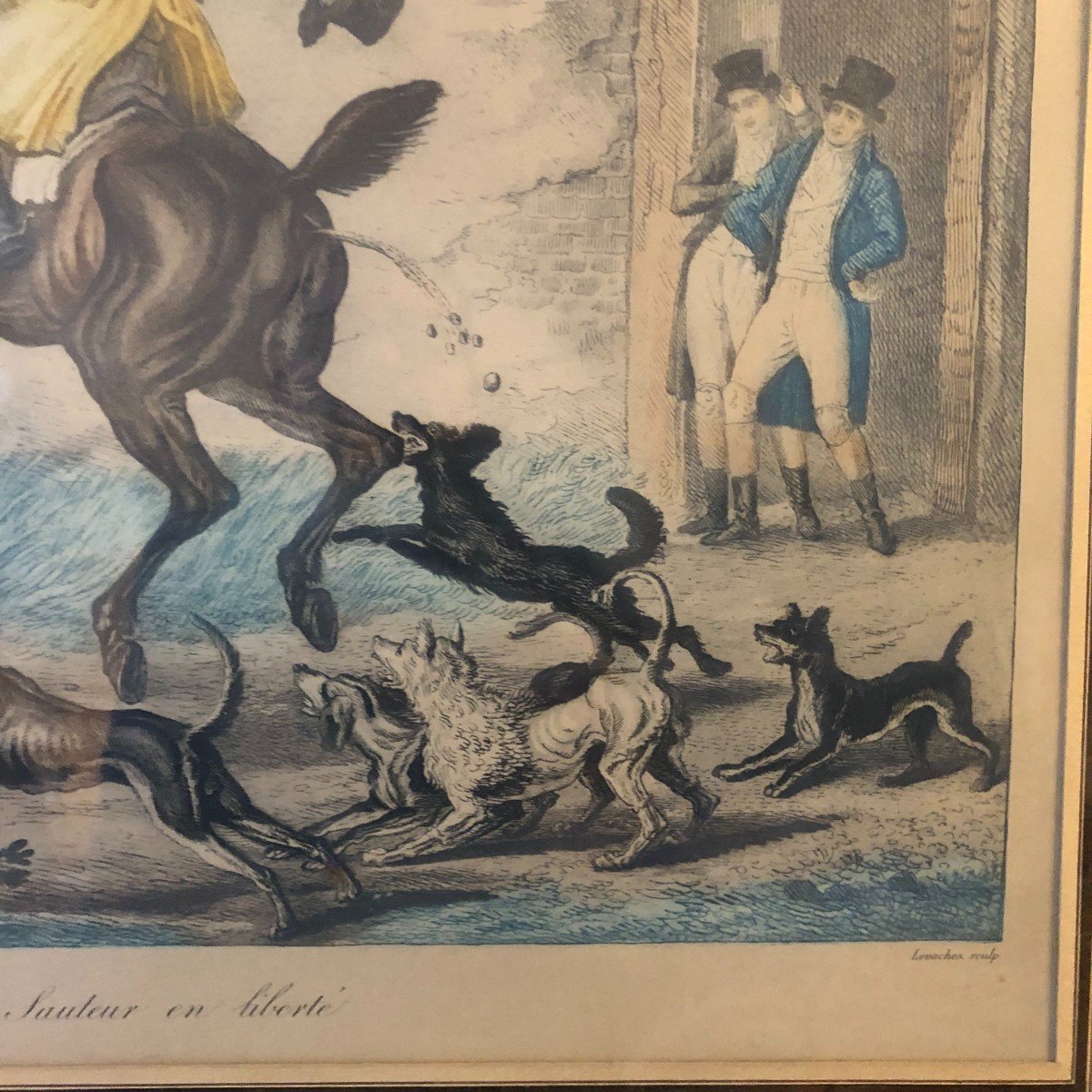 D'après Carle Vernet, Deux Gravures Hippiques Satyriques-photo-1