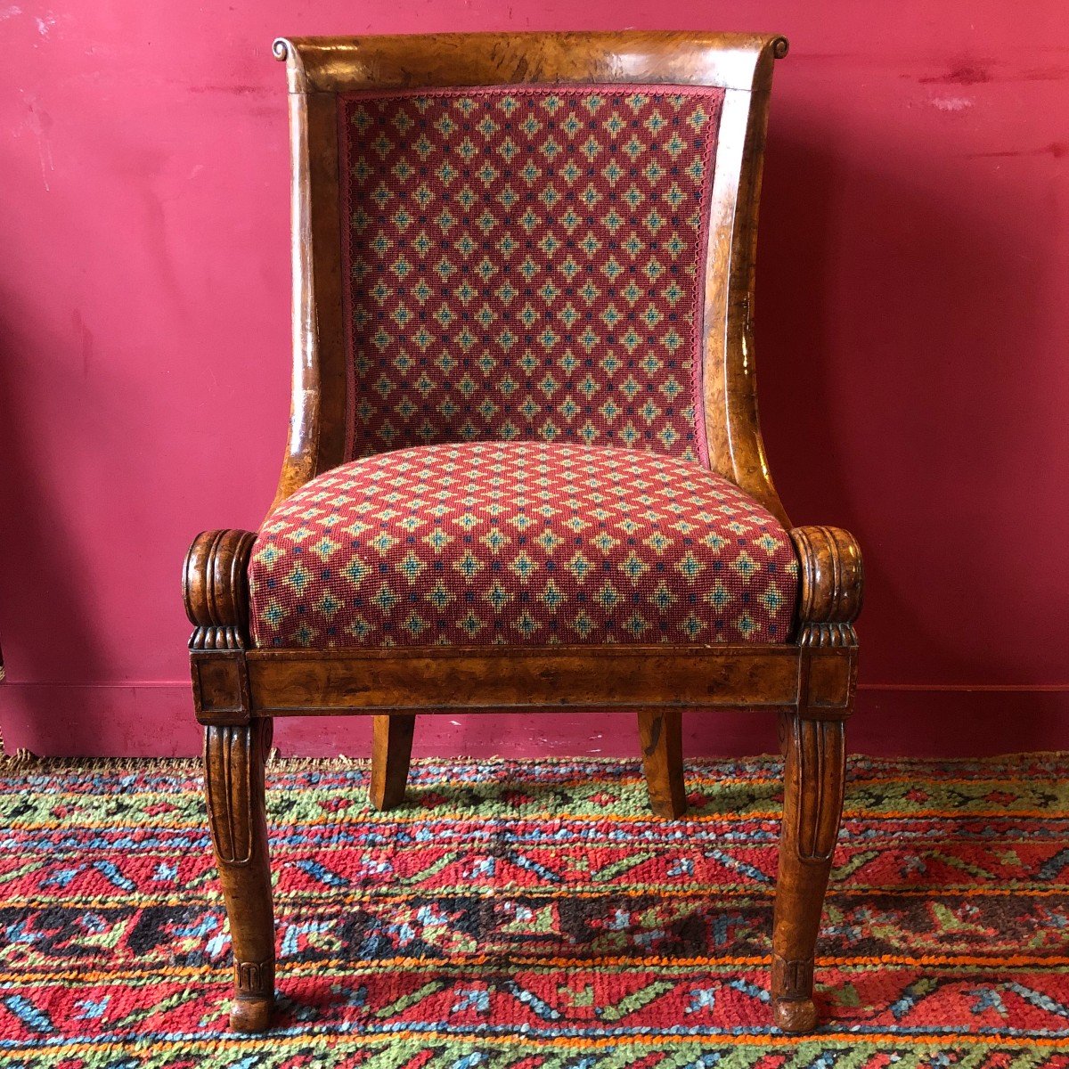 Rare Pair Of Amboyna Burl Chairs, Early 19th Century-photo-2