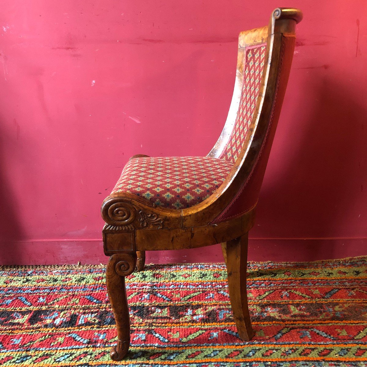 Rare Pair Of Amboyna Burl Chairs, Early 19th Century-photo-4