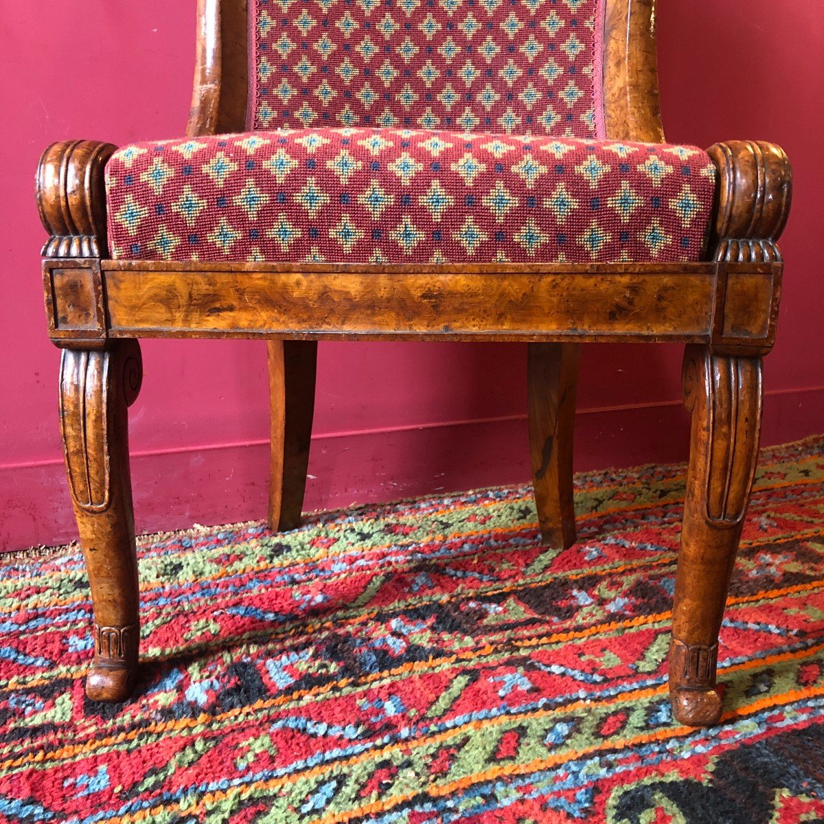 Rare Pair Of Amboyna Burl Chairs, Early 19th Century-photo-4