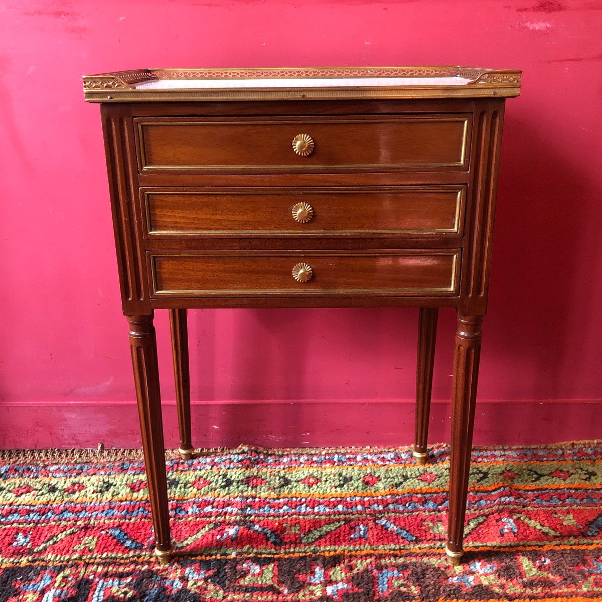 Stamped Coffee Table, Louis XVI Period-photo-2