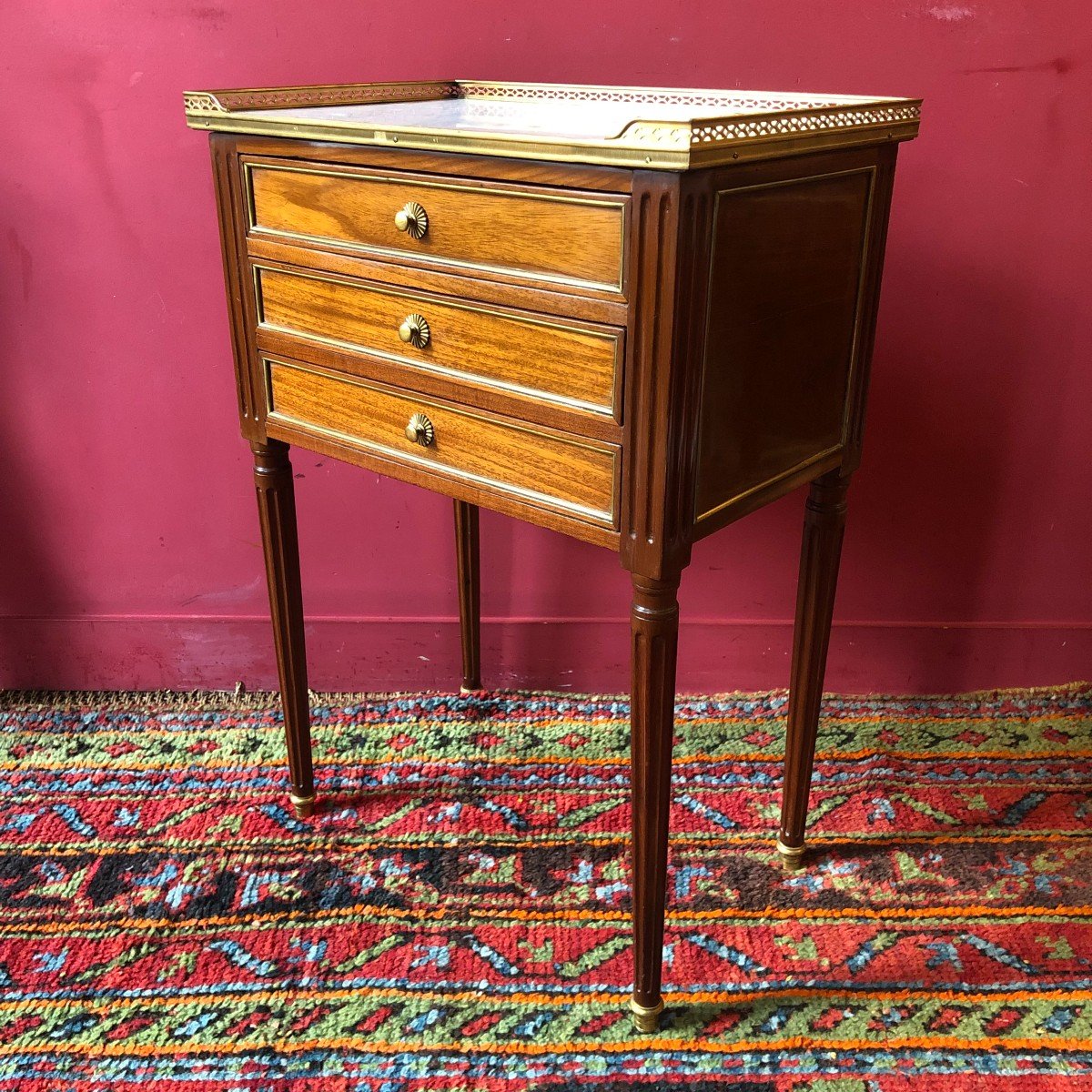 Stamped Coffee Table, Louis XVI Period-photo-3