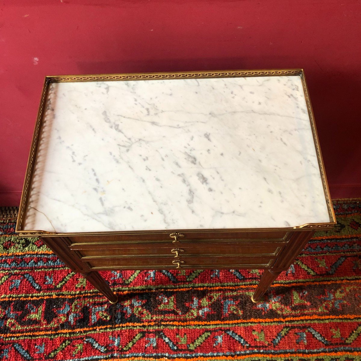 Stamped Coffee Table, Louis XVI Period-photo-3