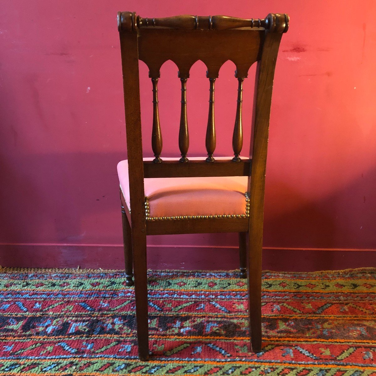 Pair Of Directoire Chairs In Solid Mahogany-photo-6