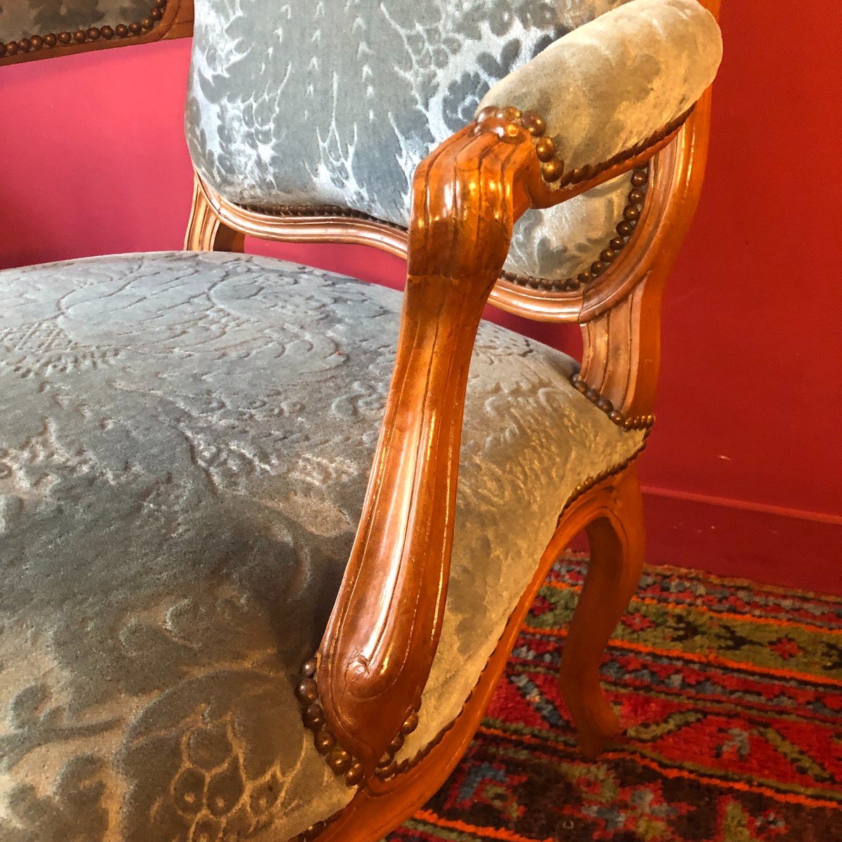 Fauteuil à La Reine, époque Louis XV-photo-2