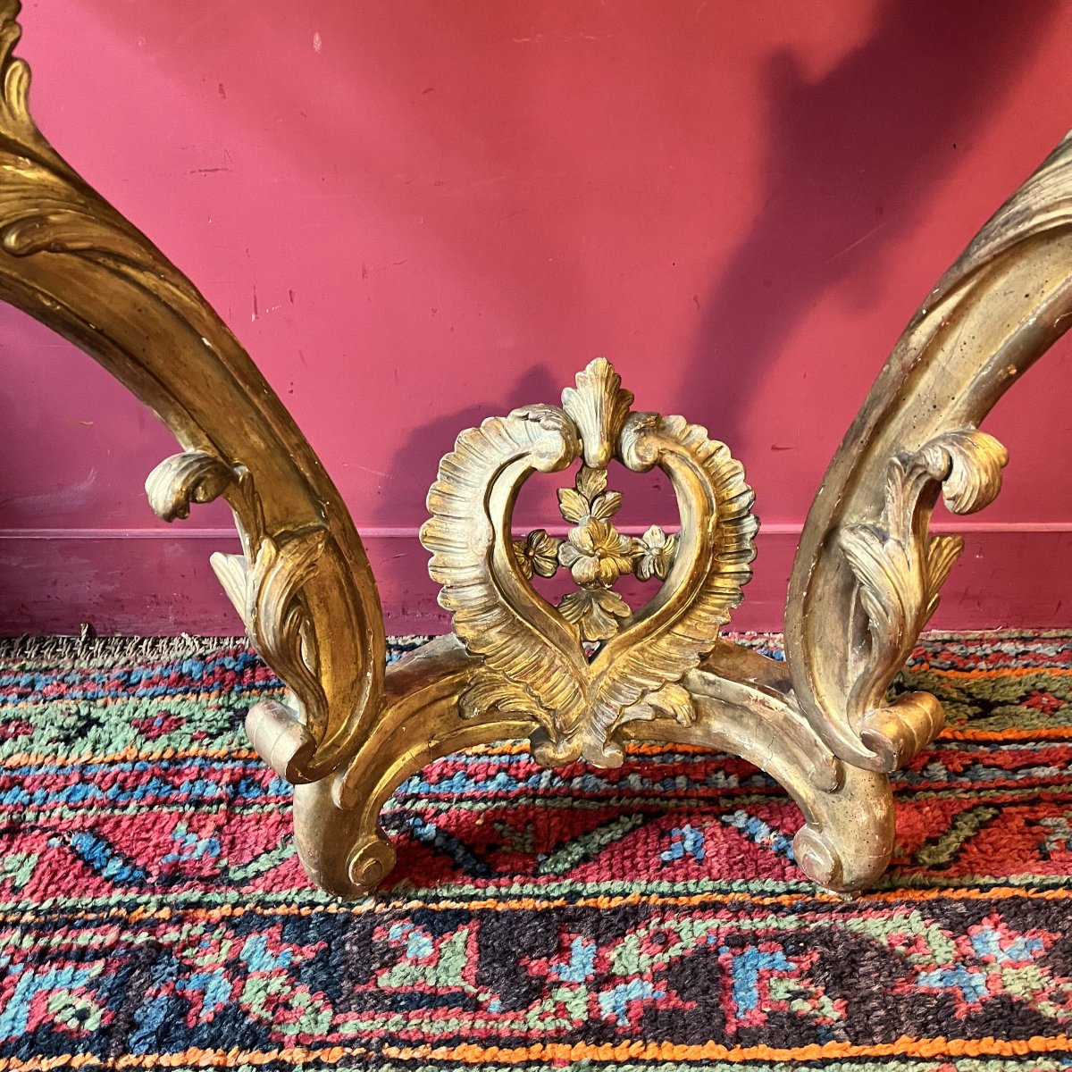 Louis XV Period Gilded Wood Console Table-photo-2