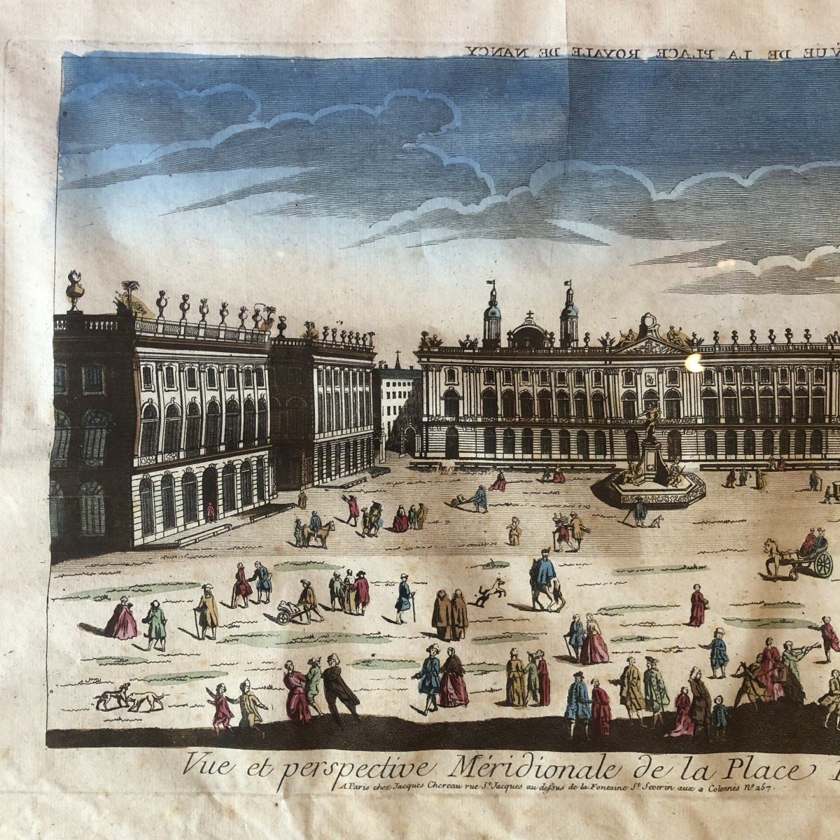 Two Optical Views, Lyon And Nancy, 18th Century-photo-4