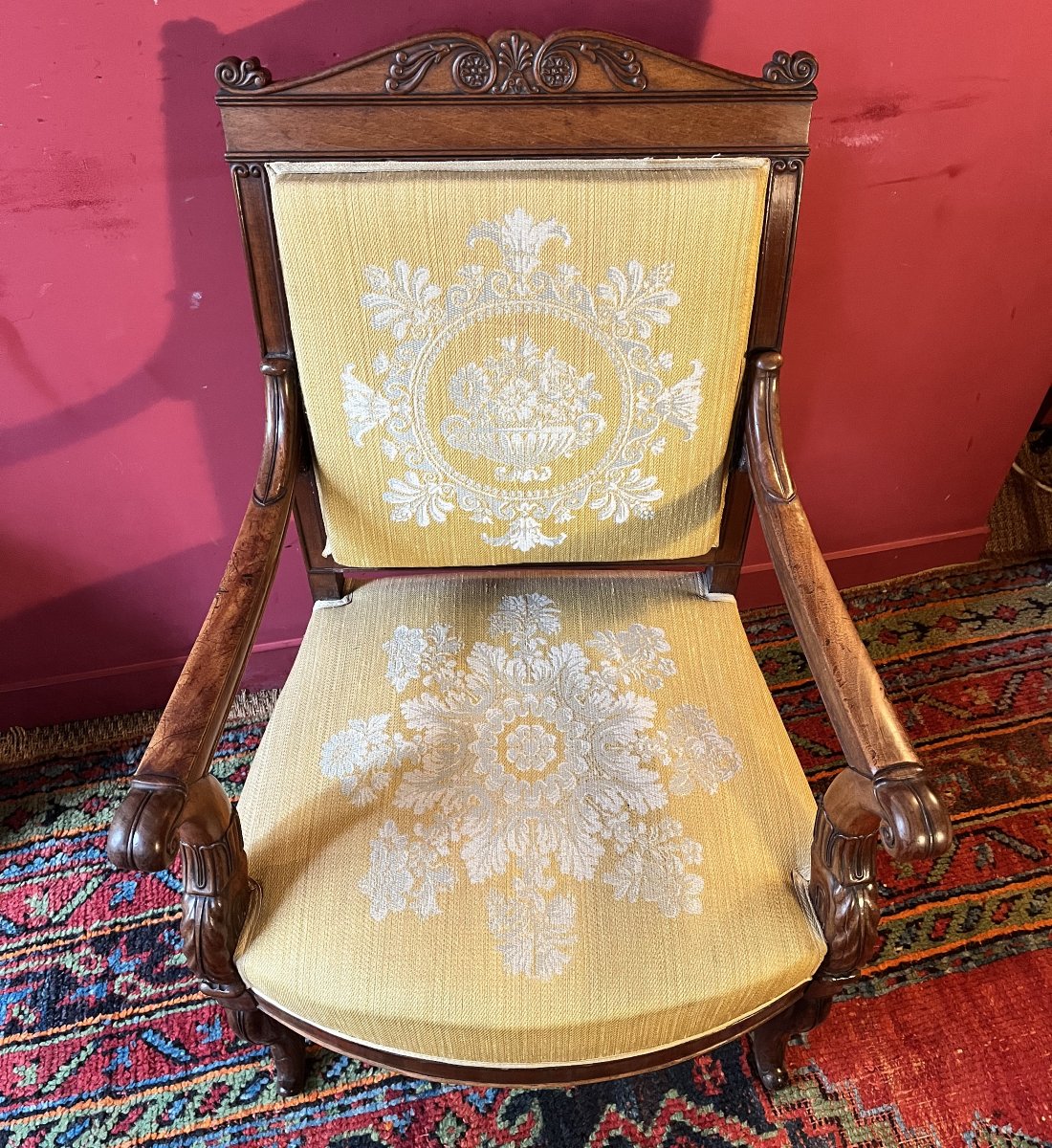 Pair Of Mahogany Armchairs, Charles X Period-photo-2