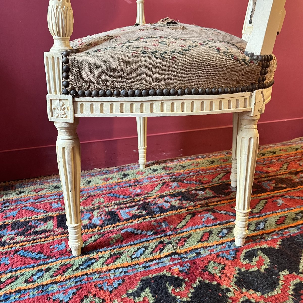 Rare Royalist Armchair, Circa 1792/1795-photo-6