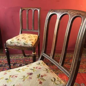 Pair Of Chairs Stamped Jeanselme, Charles X Period