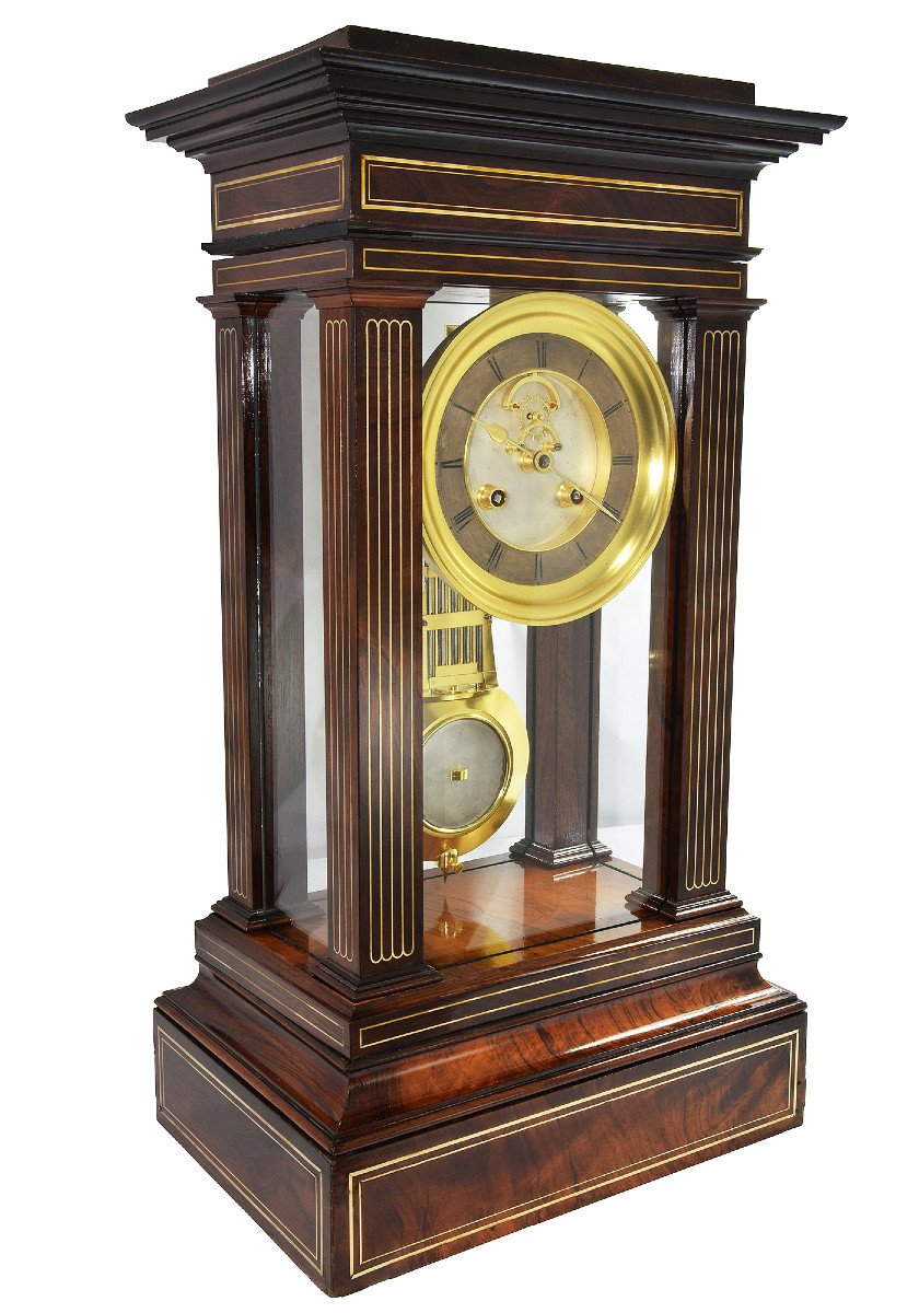 Clock With Glazing In Mahogany Signed Douillon 1840-photo-2